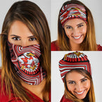 Sydney Swans Neck Gaiter Indigenous Monochrome Dot Art Mascot Style