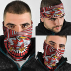 Sydney Swans Neck Gaiter Indigenous Monochrome Dot Art Mascot Style