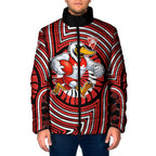 Sydney Swans Padded Jacket Indigenous Monochrome Dot Art Mascot Style