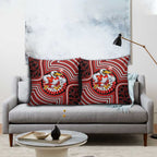 Sydney Swans Pillow Cover Indigenous Monochrome Dot Art Mascot Style