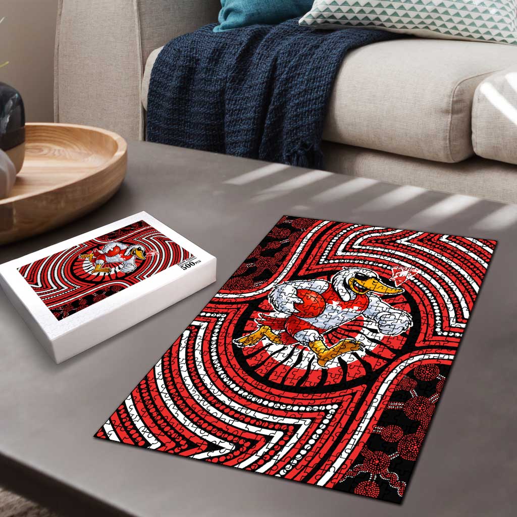 Sydney Swans Puzzle Indigenous Monochrome Dot Art Mascot Style