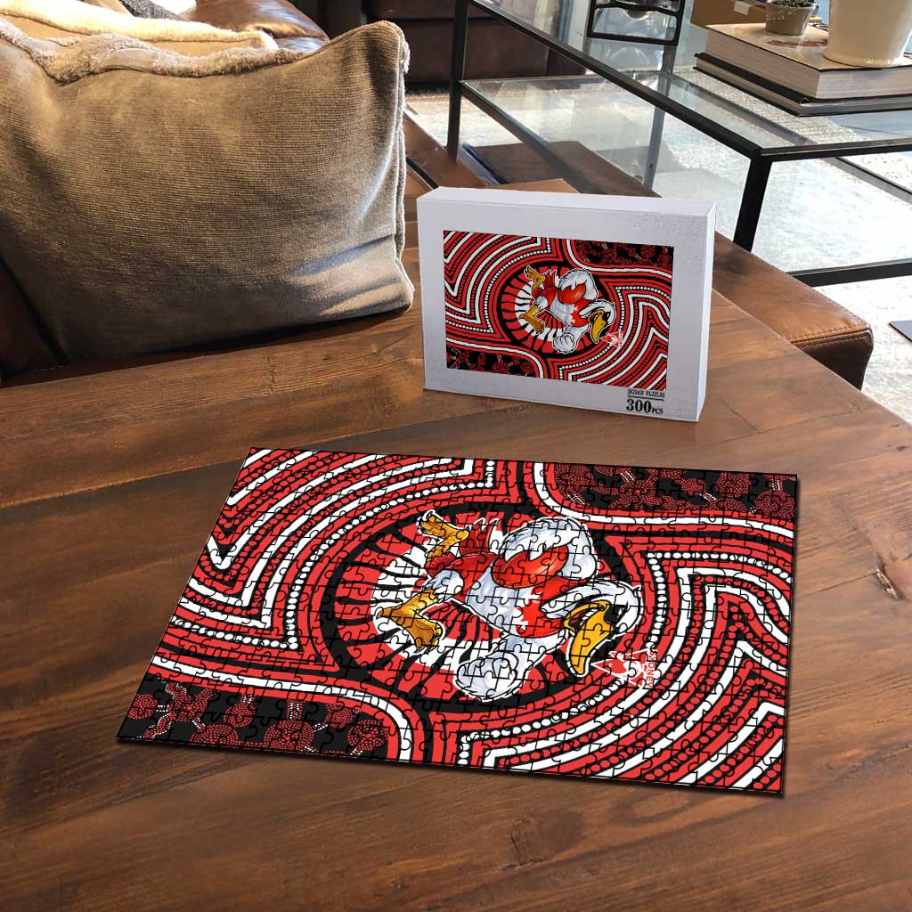 Sydney Swans Puzzle Indigenous Monochrome Dot Art Mascot Style