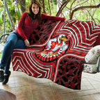 Sydney Swans Quilt Indigenous Monochrome Dot Art Mascot Style