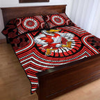 Sydney Swans Quilt Bed Set Indigenous Monochrome Dot Art Mascot Style