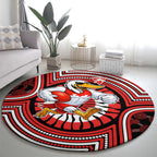 Sydney Swans Round Carpet Indigenous Monochrome Dot Art Mascot Style
