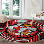 Sydney Swans Round Carpet Indigenous Monochrome Dot Art Mascot Style