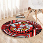 Sydney Swans Round Carpet Indigenous Monochrome Dot Art Mascot Style