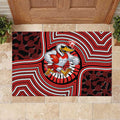 Sydney Swans Rubber Doormat Indigenous Monochrome Dot Art Mascot Style