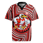 Sydney Swans Rugby Jersey Indigenous Monochrome Dot Art Mascot Style