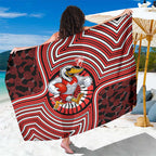Sydney Swans Sarong Indigenous Monochrome Dot Art Mascot Style