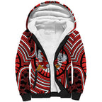 Sydney Swans Sherpa Hoodie Indigenous Monochrome Dot Art Mascot Style