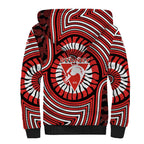 Sydney Swans Sherpa Hoodie Indigenous Monochrome Dot Art Mascot Style