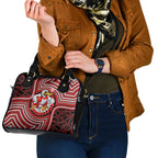 Sydney Swans Shoulder Handbag Indigenous Monochrome Dot Art Mascot Style