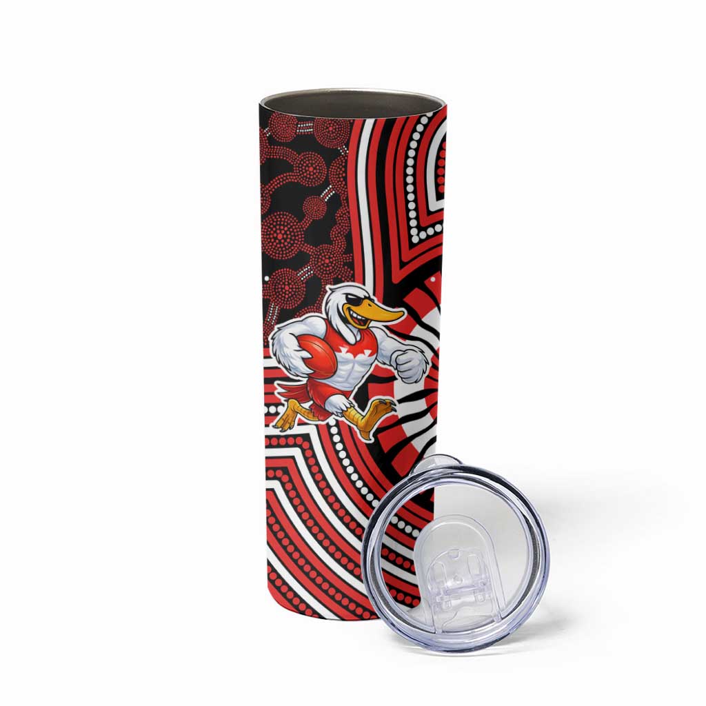 Sydney Swans Skinny Tumbler Indigenous Monochrome Dot Art Mascot Style
