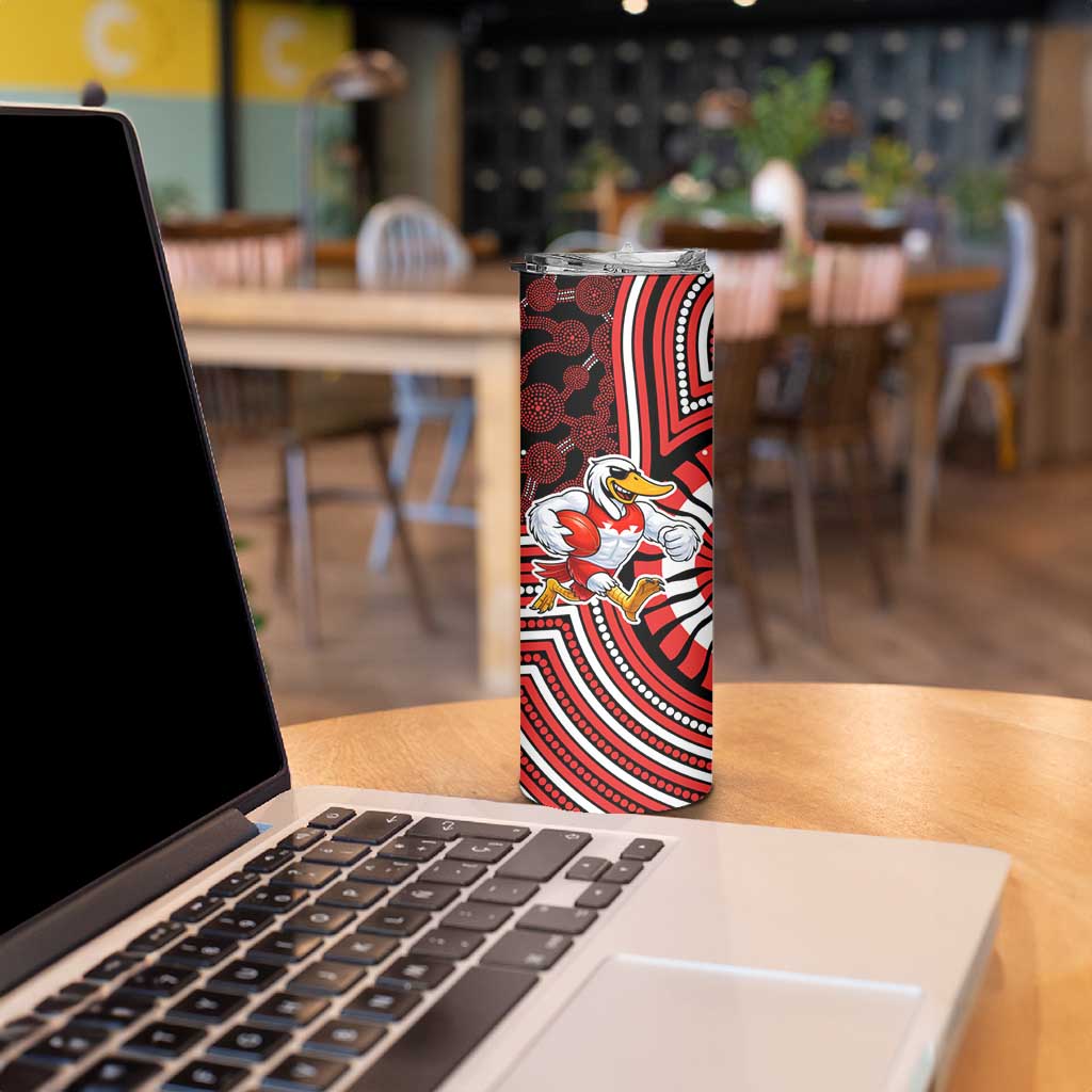 Sydney Swans Skinny Tumbler Indigenous Monochrome Dot Art Mascot Style