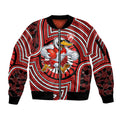 Sydney Swans Sleeve Zip Bomber Jacket Indigenous Monochrome Dot Art Mascot Style