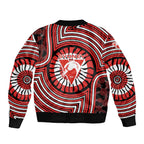 Sydney Swans Sleeve Zip Bomber Jacket Indigenous Monochrome Dot Art Mascot Style
