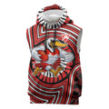 Sydney Swans Sleeveless Hoodie Indigenous Monochrome Dot Art Mascot Style