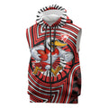 Sydney Swans Sleeveless Zip Hoodie Indigenous Monochrome Dot Art Mascot Style
