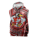 Sydney Swans Sleeveless Zip Hoodie Indigenous Monochrome Dot Art Mascot Style