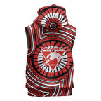 Sydney Swans Sleeveless Zip Hoodie Indigenous Monochrome Dot Art Mascot Style