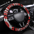 Sydney Swans Steering Wheel Cover Indigenous Monochrome Dot Art Mascot Style