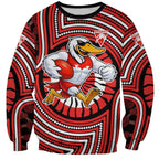 Sydney Swans Sweatshirt Indigenous Monochrome Dot Art Mascot Style