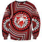 Sydney Swans Sweatshirt Indigenous Monochrome Dot Art Mascot Style