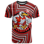 Sydney Swans T Shirt Indigenous Monochrome Dot Art Mascot Style