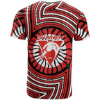 Sydney Swans T Shirt Indigenous Monochrome Dot Art Mascot Style