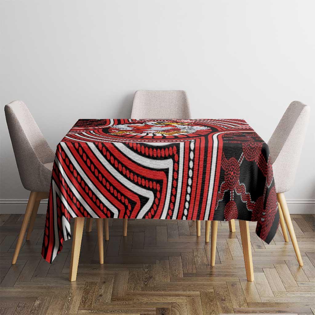 Sydney Swans Tablecloth Indigenous Monochrome Dot Art Mascot Style