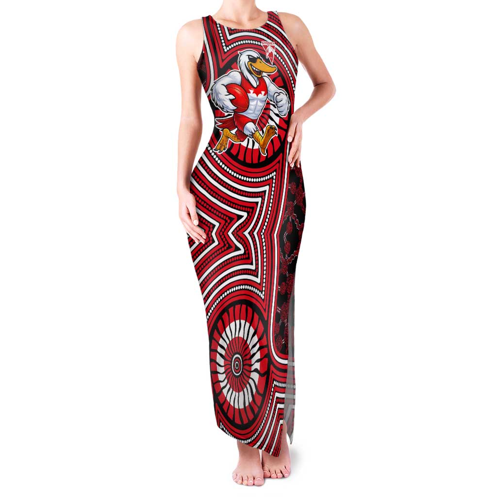 Sydney Swans Tank Maxi Dress Indigenous Monochrome Dot Art Mascot Style