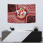 Sydney Swans Tapestry Indigenous Monochrome Dot Art Mascot Style