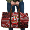Sydney Swans Travel Bag Indigenous Monochrome Dot Art Mascot Style