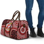 Sydney Swans Travel Bag Indigenous Monochrome Dot Art Mascot Style