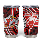 Sydney Swans Tumbler Cup Indigenous Monochrome Dot Art Mascot Style