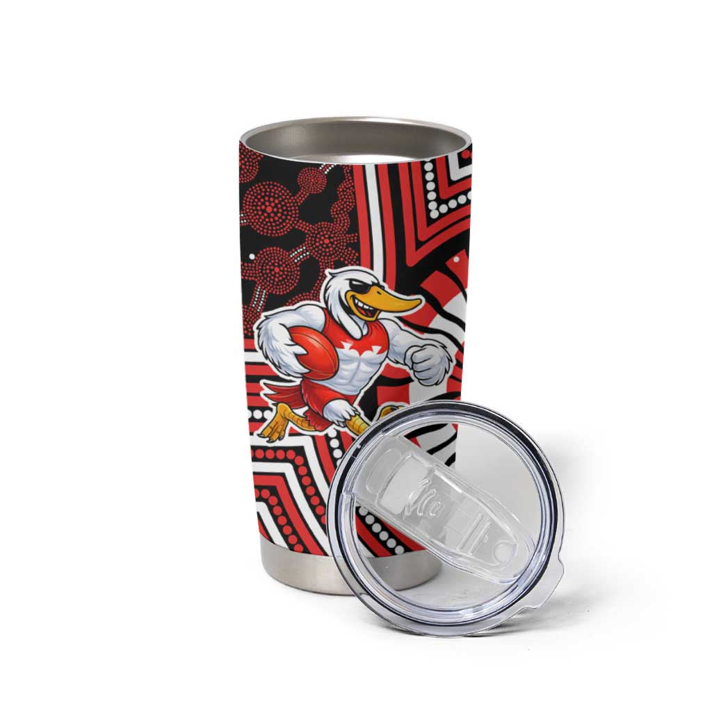 Sydney Swans Tumbler Cup Indigenous Monochrome Dot Art Mascot Style