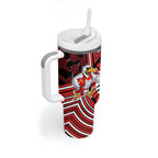 Sydney Swans Tumbler With Handle Indigenous Monochrome Dot Art Mascot Style