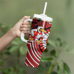 Sydney Swans Tumbler With Handle Indigenous Monochrome Dot Art Mascot Style
