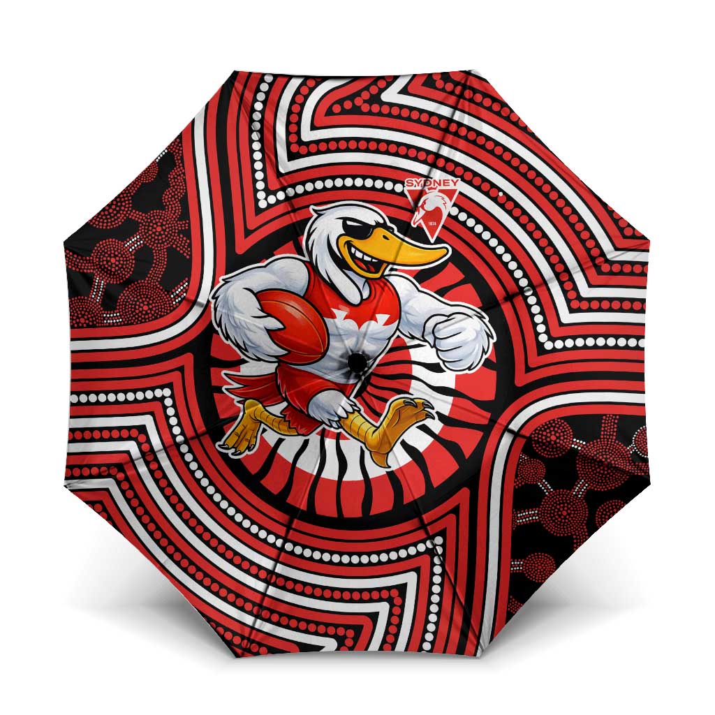 Sydney Swans Umbrella Indigenous Monochrome Dot Art Mascot Style