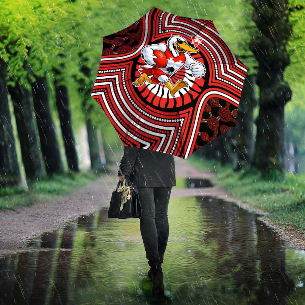 Sydney Swans Umbrella Indigenous Monochrome Dot Art Mascot Style