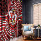 Sydney Swans Window Curtain Indigenous Monochrome Dot Art Mascot Style