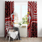 Sydney Swans Window Curtain Indigenous Monochrome Dot Art Mascot Style