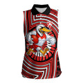 Sydney Swans Women Sleeveless Polo Shirt Indigenous Monochrome Dot Art Mascot Style