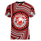 Sydney Swans Women V-Neck T-Shirt Indigenous Monochrome Dot Art Mascot Style