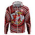 Sydney Swans Zip Hoodie Indigenous Monochrome Dot Art Mascot Style