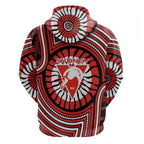 Sydney Swans Zip Hoodie Indigenous Monochrome Dot Art Mascot Style