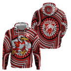 Sydney Swans Zip Hoodie Indigenous Monochrome Dot Art Mascot Style
