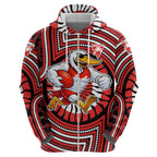 Sydney Swans Zip Hoodie Indigenous Monochrome Dot Art Mascot Style