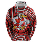 Sydney Swans Zip Hoodie Indigenous Monochrome Dot Art Mascot Style
